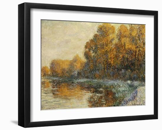 Edge of the River in Autumn; Bords De Riviere En Automne, 1912-Gustave Loiseau-Framed Giclee Print