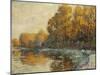 Edge of the River in Autumn; Bords De Riviere En Automne, 1912-Gustave Loiseau-Mounted Giclee Print