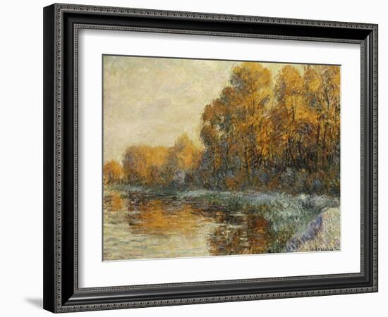 Edge of the River in Autumn; Bords De Riviere En Automne, 1912-Gustave Loiseau-Framed Giclee Print