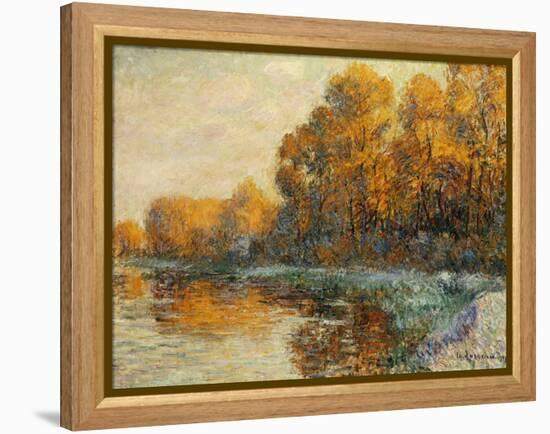 Edge of the River in Autumn. Bords de Riviere en Automne. 1912-Gustave Loiseau-Framed Premier Image Canvas