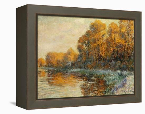 Edge of the River in Autumn. Bords de Riviere en Automne. 1912-Gustave Loiseau-Framed Premier Image Canvas