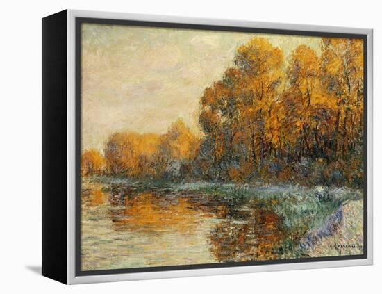 Edge of the River in Autumn. Bords de Riviere en Automne. 1912-Gustave Loiseau-Framed Premier Image Canvas