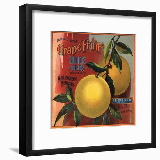 Edgewild Brand - San Dimas, California - Citrus Crate Label-Lantern Press-Framed Art Print