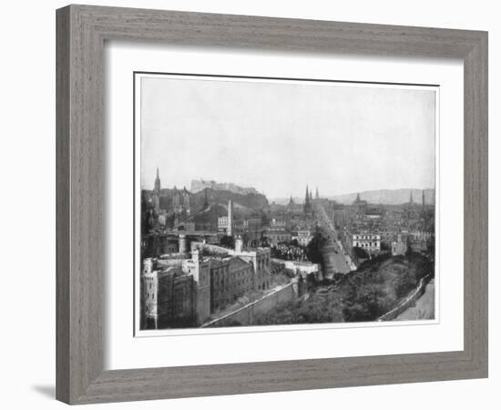 Edinburgh and Scott's Monument, Late 19th Century-John L Stoddard-Framed Giclee Print