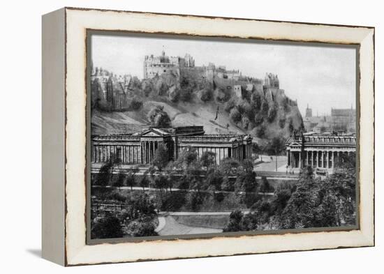 Edinburgh Castle and National Gallery, Edinburgh, Early 20th Century-null-Framed Premier Image Canvas