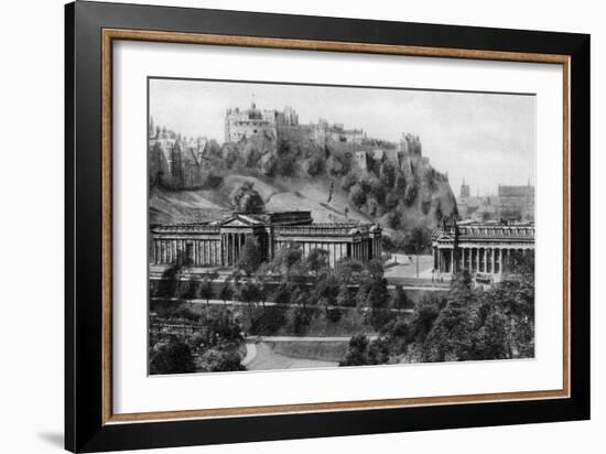 Edinburgh Castle and National Gallery, Edinburgh, Early 20th Century--Framed Giclee Print