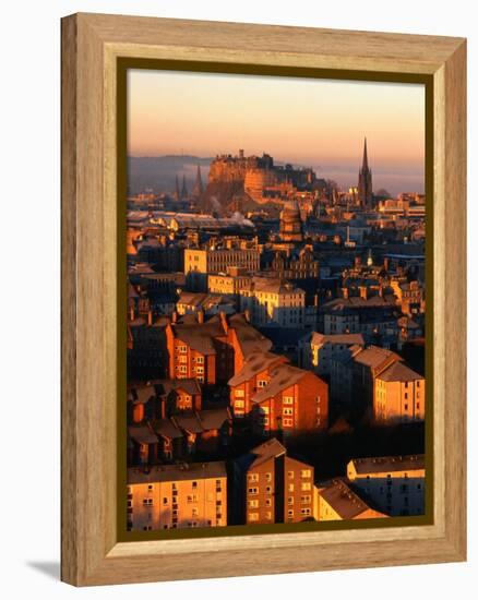 Edinburgh Castle and Old Town Seen from Arthur's Seat, Edinburgh, United Kingdom-Jonathan Smith-Framed Premier Image Canvas