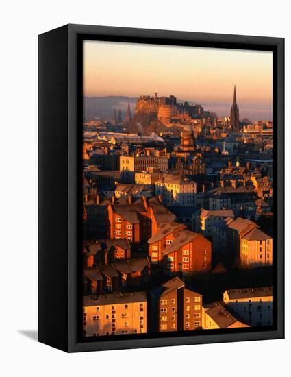 Edinburgh Castle and Old Town Seen from Arthur's Seat, Edinburgh, United Kingdom-Jonathan Smith-Framed Premier Image Canvas