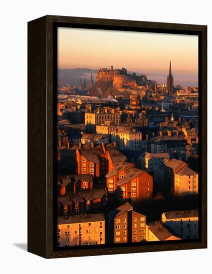 Edinburgh Castle and Old Town Seen from Arthur's Seat, Edinburgh, United Kingdom-Jonathan Smith-Framed Premier Image Canvas