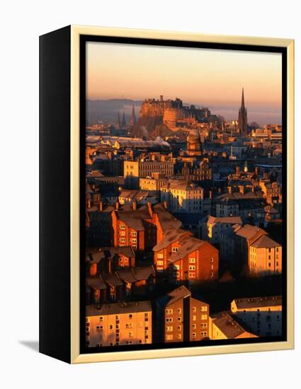 Edinburgh Castle and Old Town Seen from Arthur's Seat, Edinburgh, United Kingdom-Jonathan Smith-Framed Premier Image Canvas