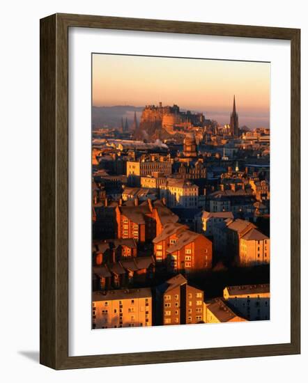 Edinburgh Castle and Old Town Seen from Arthur's Seat, Edinburgh, United Kingdom-Jonathan Smith-Framed Photographic Print