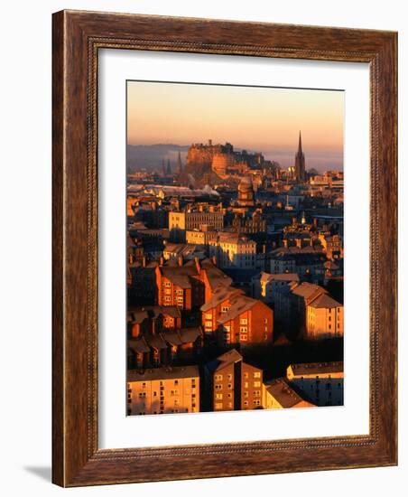 Edinburgh Castle and Old Town Seen from Arthur's Seat, Edinburgh, United Kingdom-Jonathan Smith-Framed Photographic Print