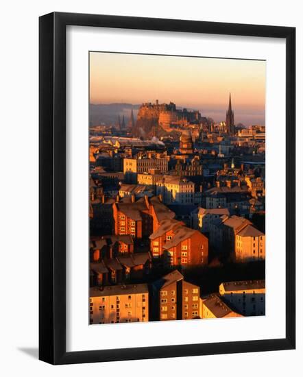 Edinburgh Castle and Old Town Seen from Arthur's Seat, Edinburgh, United Kingdom-Jonathan Smith-Framed Photographic Print