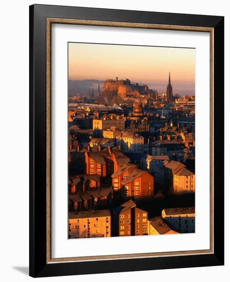 Edinburgh Castle and Old Town Seen from Arthur's Seat, Edinburgh, United Kingdom-Jonathan Smith-Framed Photographic Print