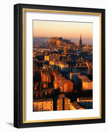 Edinburgh Castle and Old Town Seen from Arthur's Seat, Edinburgh, United Kingdom-Jonathan Smith-Framed Photographic Print