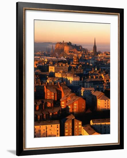 Edinburgh Castle and Old Town Seen from Arthur's Seat, Edinburgh, United Kingdom-Jonathan Smith-Framed Photographic Print