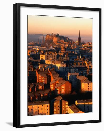 Edinburgh Castle and Old Town Seen from Arthur's Seat, Edinburgh, United Kingdom-Jonathan Smith-Framed Photographic Print