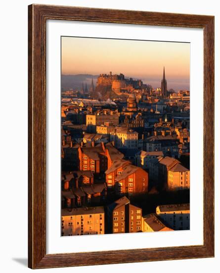 Edinburgh Castle and Old Town Seen from Arthur's Seat, Edinburgh, United Kingdom-Jonathan Smith-Framed Photographic Print