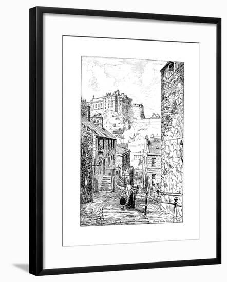 Edinburgh Castle as Seen from the Vennel, 1911-1912-null-Framed Giclee Print