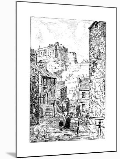 Edinburgh Castle as Seen from the Vennel, 1911-1912-null-Mounted Giclee Print