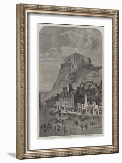 Edinburgh Castle, from the Corn Exchange, in the Grassmarket-null-Framed Giclee Print