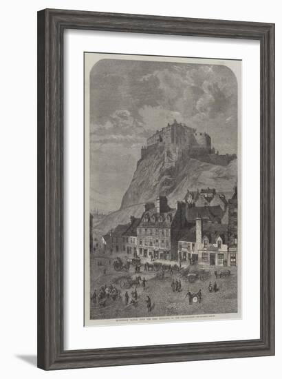 Edinburgh Castle, from the Corn Exchange, in the Grassmarket-null-Framed Giclee Print