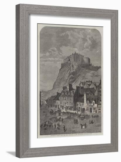 Edinburgh Castle, from the Corn Exchange, in the Grassmarket-null-Framed Giclee Print