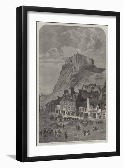 Edinburgh Castle, from the Corn Exchange, in the Grassmarket-null-Framed Giclee Print