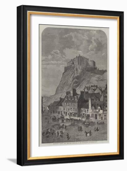 Edinburgh Castle, from the Corn Exchange, in the Grassmarket-null-Framed Giclee Print