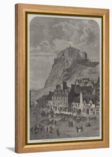 Edinburgh Castle, from the Corn Exchange, in the Grassmarket-null-Framed Premier Image Canvas