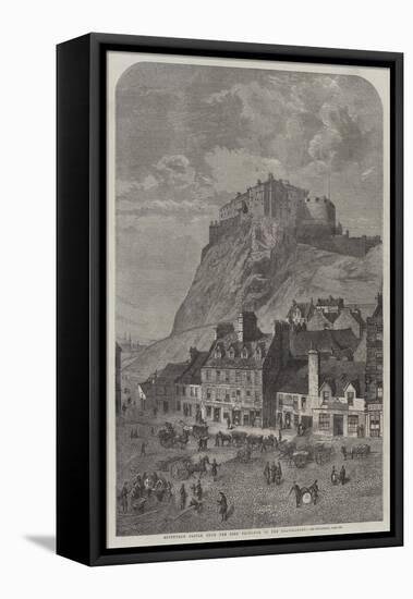 Edinburgh Castle, from the Corn Exchange, in the Grassmarket-null-Framed Premier Image Canvas