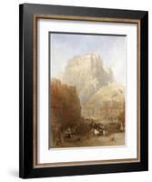 Edinburgh Castle from the Grassmarket, 1837-David Roberts-Framed Giclee Print