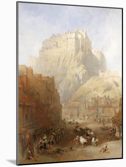 Edinburgh Castle from the Grassmarket, 1837-David Roberts-Mounted Giclee Print