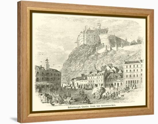 Edinburgh Castle, from the Grassmarket-null-Framed Premier Image Canvas