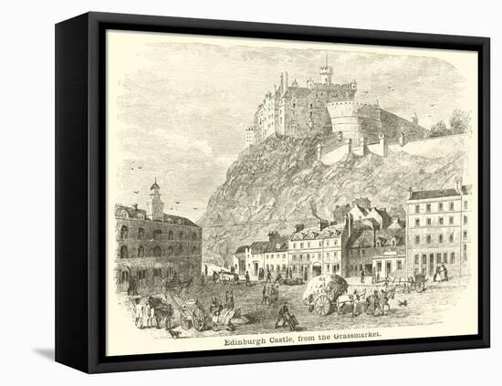 Edinburgh Castle, from the Grassmarket-null-Framed Premier Image Canvas