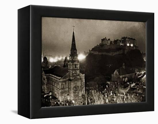 Edinburgh Castle Palace, Prison and Fortress, 1940s-null-Framed Premier Image Canvas