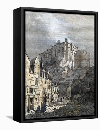 Edinburgh Castle Scotland 1833-null-Framed Premier Image Canvas