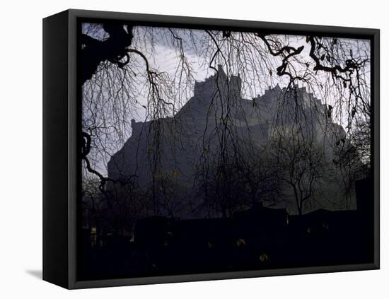 Edinburgh Castle Seen Through a Veil of Tree Branches-Dmitri Kessel-Framed Premier Image Canvas