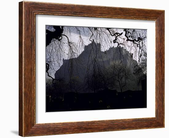 Edinburgh Castle Seen Through a Veil of Tree Branches-Dmitri Kessel-Framed Photographic Print