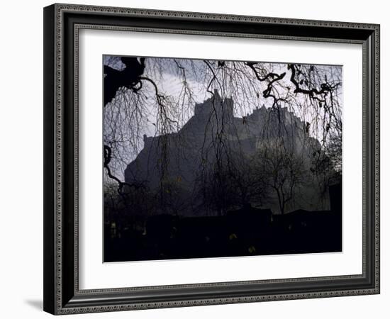 Edinburgh Castle Seen Through a Veil of Tree Branches-Dmitri Kessel-Framed Photographic Print