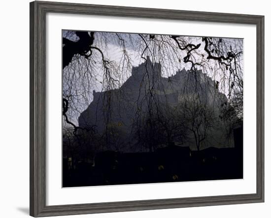 Edinburgh Castle Seen Through a Veil of Tree Branches-Dmitri Kessel-Framed Photographic Print