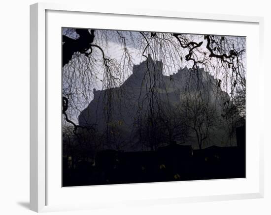 Edinburgh Castle Seen Through a Veil of Tree Branches-Dmitri Kessel-Framed Photographic Print