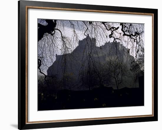 Edinburgh Castle Seen Through a Veil of Tree Branches-Dmitri Kessel-Framed Photographic Print