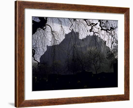 Edinburgh Castle Seen Through a Veil of Tree Branches-Dmitri Kessel-Framed Photographic Print