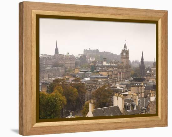 Edinburgh Cityscape From Calton Hill, Edinburgh, Scotland, Uk-Amanda Hall-Framed Premier Image Canvas