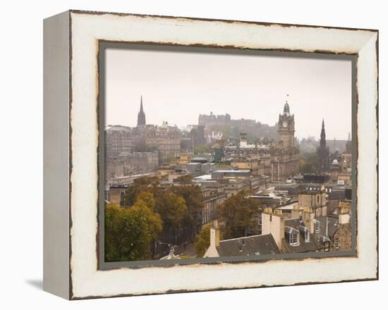 Edinburgh Cityscape From Calton Hill, Edinburgh, Scotland, Uk-Amanda Hall-Framed Premier Image Canvas