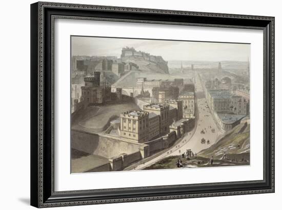 Edinburgh, from Calton Hill, from "A Voyage Around Great Britain Undertaken Between 1814 and 1825"-Thomas & William Daniell-Framed Giclee Print