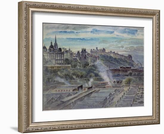 Edinburgh from Near St. Anthony's Chapel on the Northwest Shoulder of Arthur's Seat-John Gendall-Framed Giclee Print