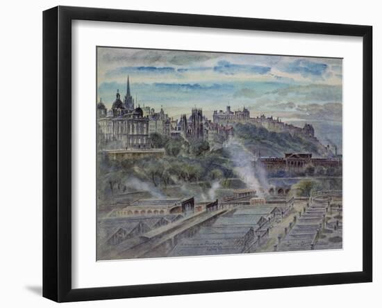 Edinburgh from Near St. Anthony's Chapel on the Northwest Shoulder of Arthur's Seat-John Gendall-Framed Giclee Print