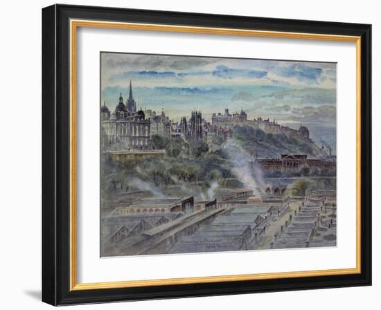 Edinburgh from Near St. Anthony's Chapel on the Northwest Shoulder of Arthur's Seat-John Gendall-Framed Giclee Print